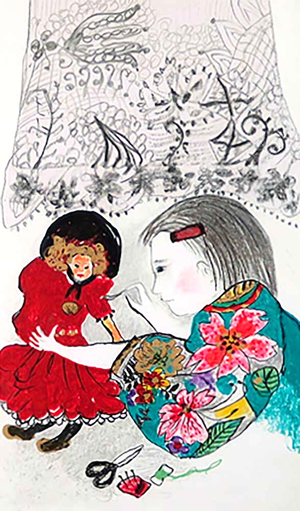 フジコ・ヘミングの絵画作品　タイトルは、人形つくり